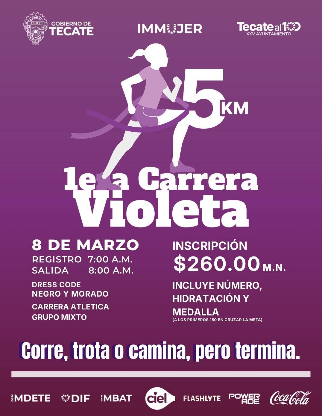 Anuncia IMMUJER la Primera Carrera Violeta 5K en el marco del Día Internacional de la Mujer